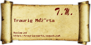 Traurig Márta névjegykártya